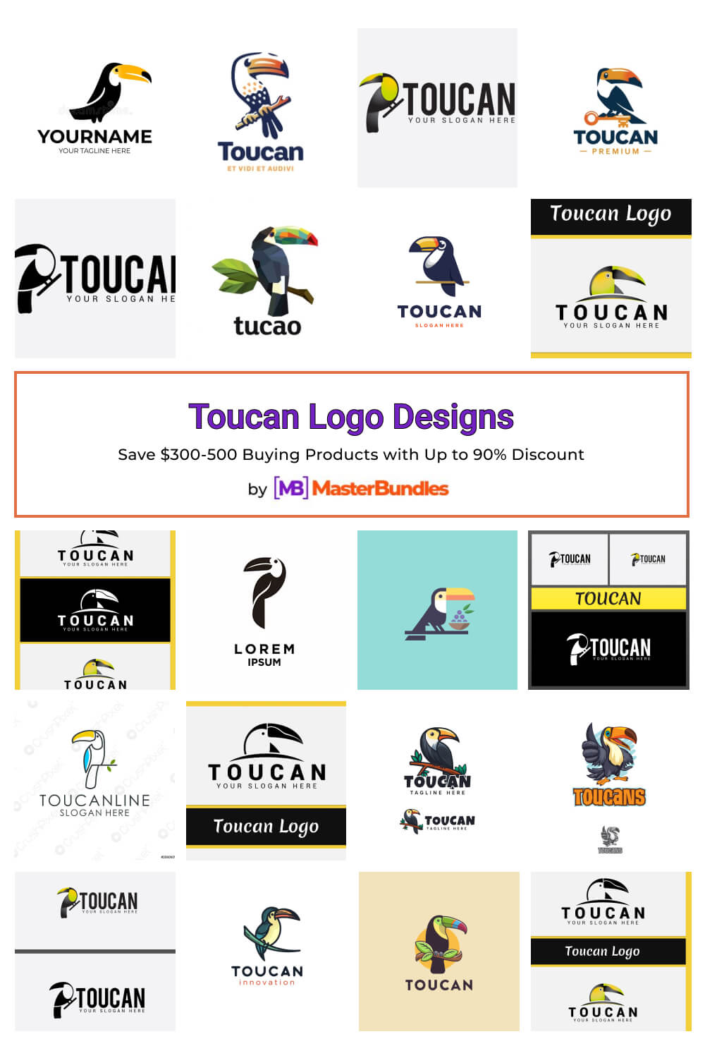 toucan logo designs pinterest image.