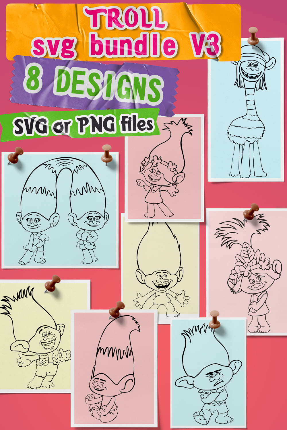 troll svg bundle pinterest image.