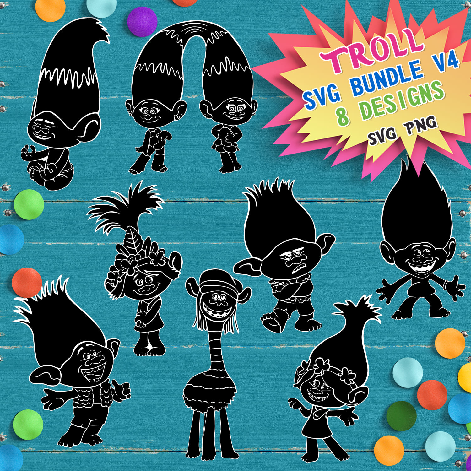 Huge Trolls SVG & PNG Designs Bundle