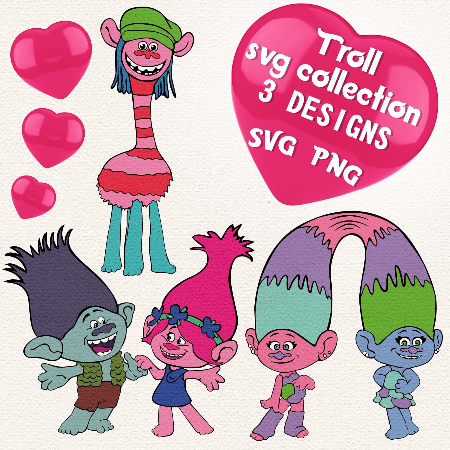 Huge Trolls SVG & PNG Designs Bundle