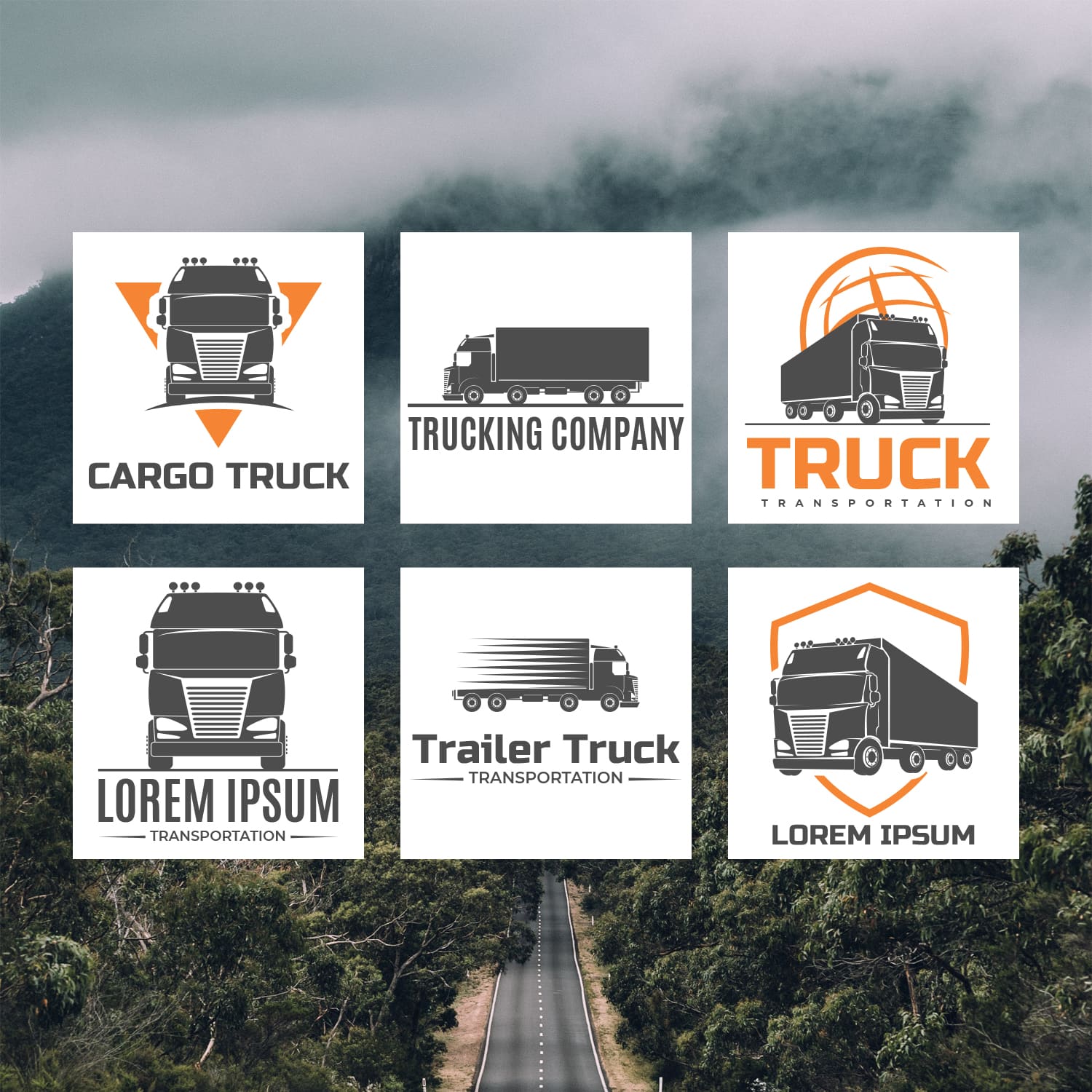 6 trucking logo templates cover.