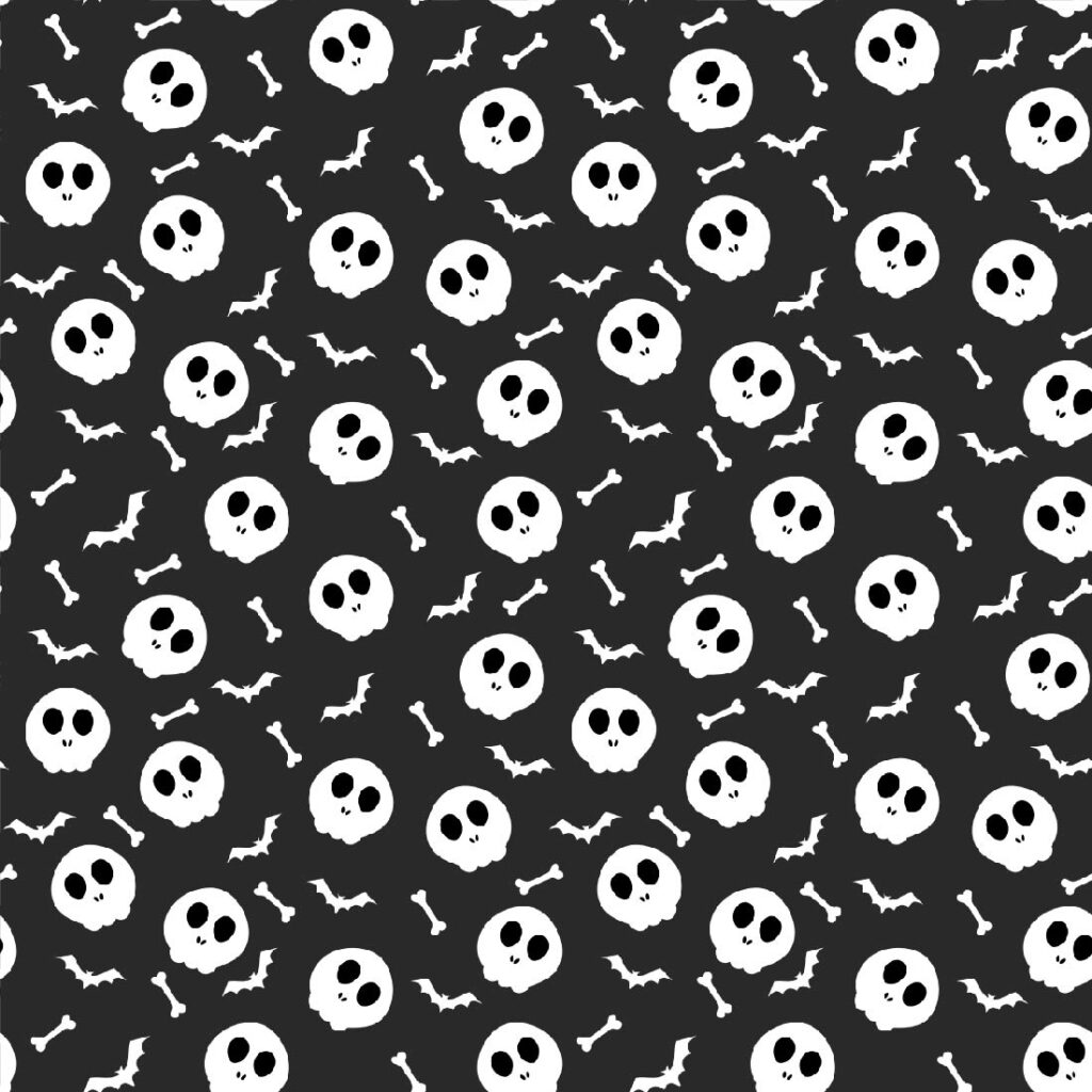 Scary Halloween Ghost Pumpkins and Skulls Vector Seamless Patterns ...