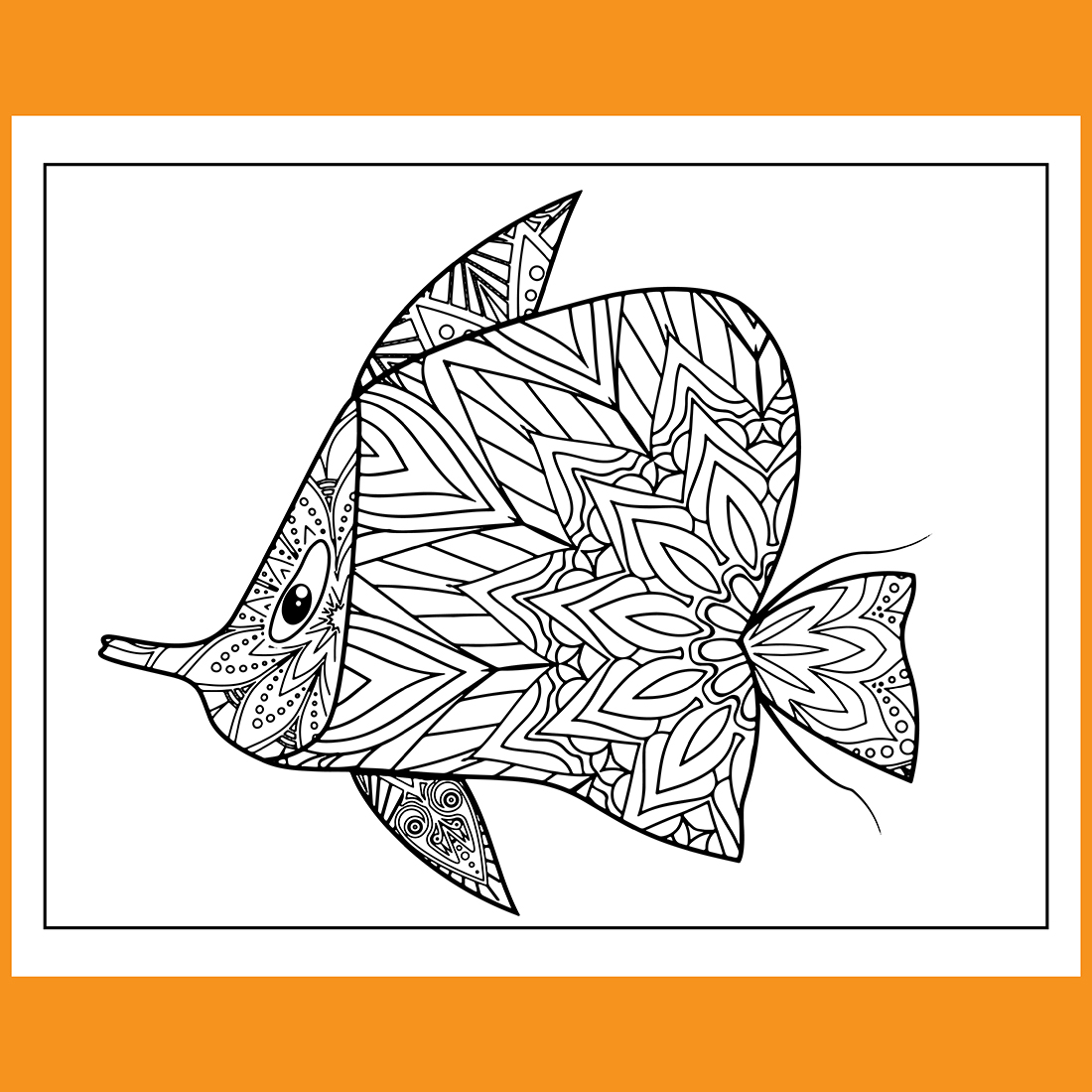 Ocean Fish Mandala Coloring Book cover image.