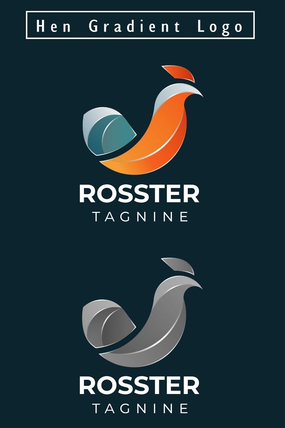 Chicken Gradient Colorful Style Rooster logo Design For Your Brand.