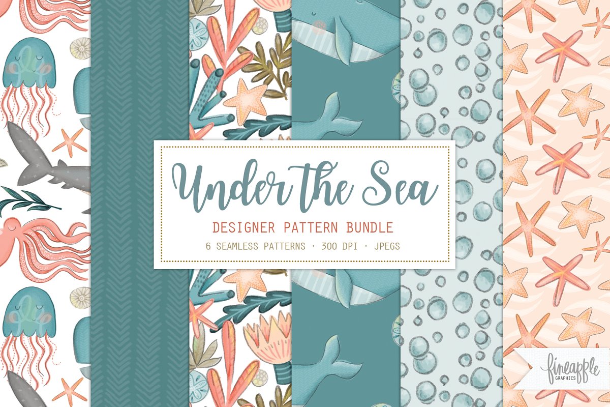 Cover image of Under The Sea Pattern Bundle.