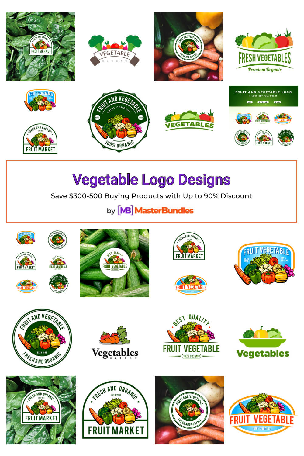 vegetable logo designs pinterest image.