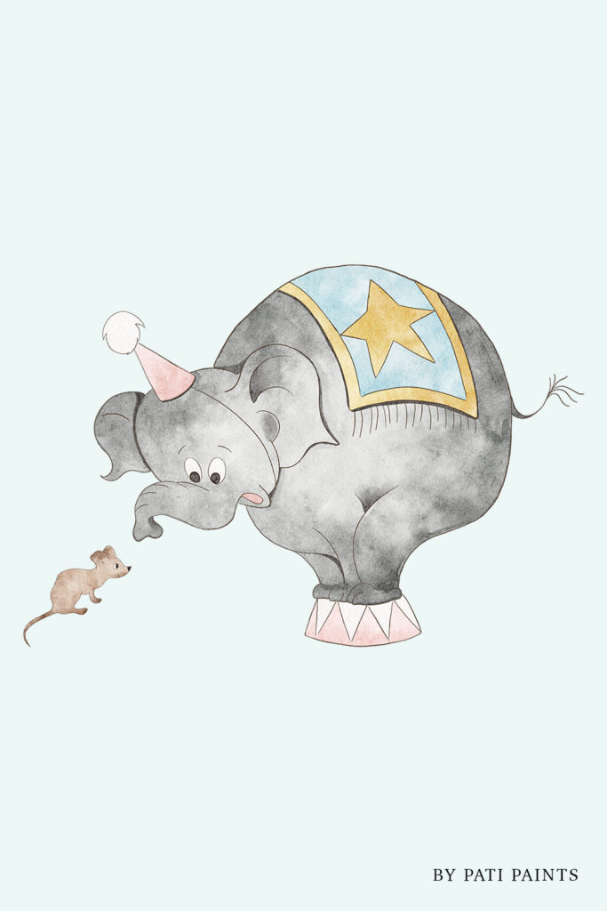 Watercolor Circus Clipart - Circus Party - Watercolor Animal Nursery ...