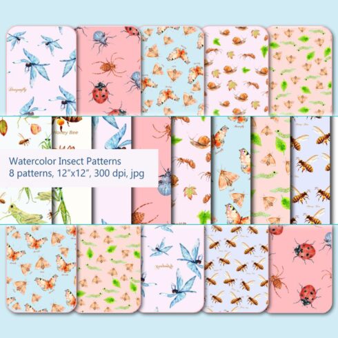 Watercolor Insect Pattern – MasterBundles