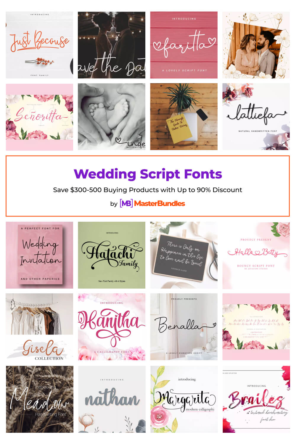 wedding script fonts pinterest image.