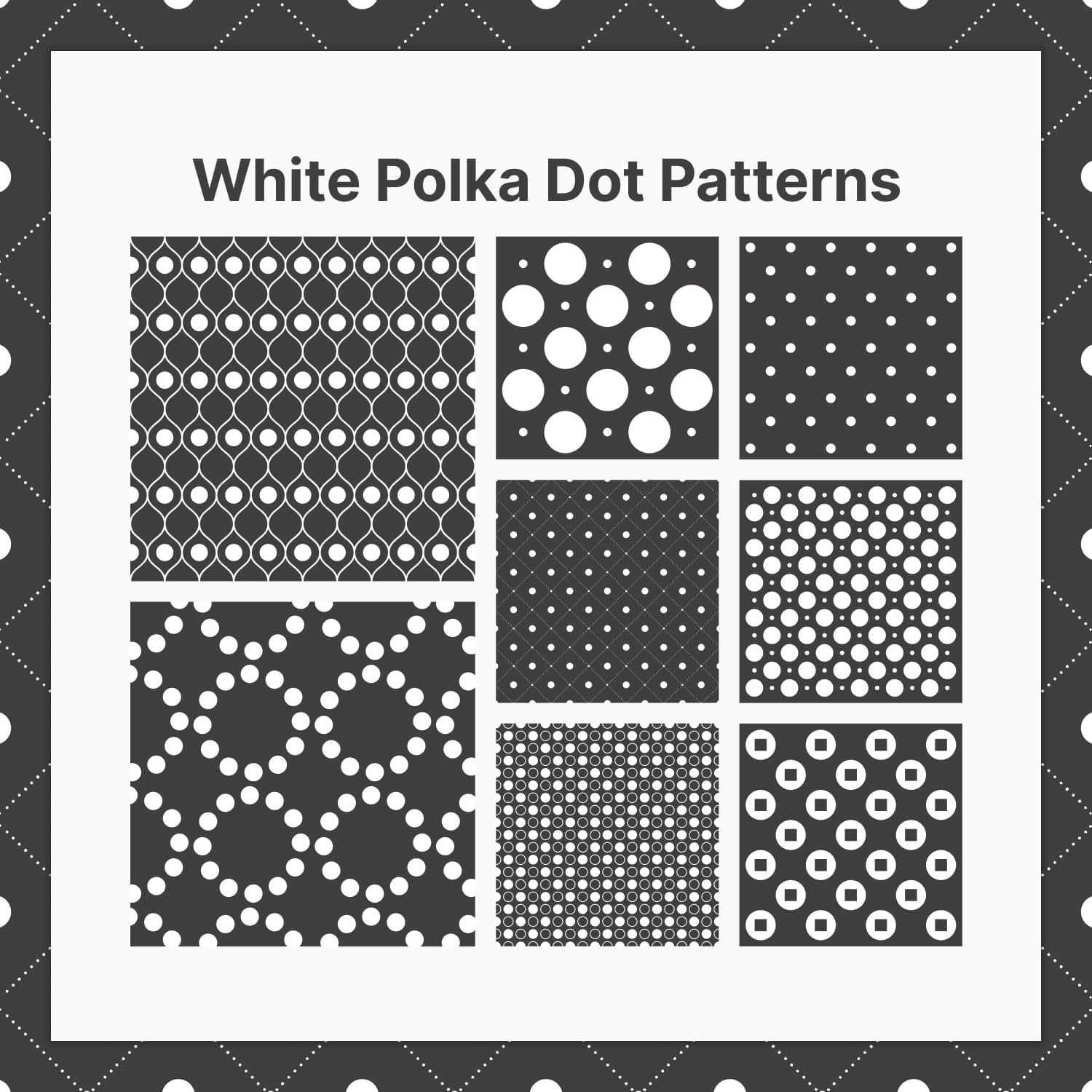white polka dot patterns.