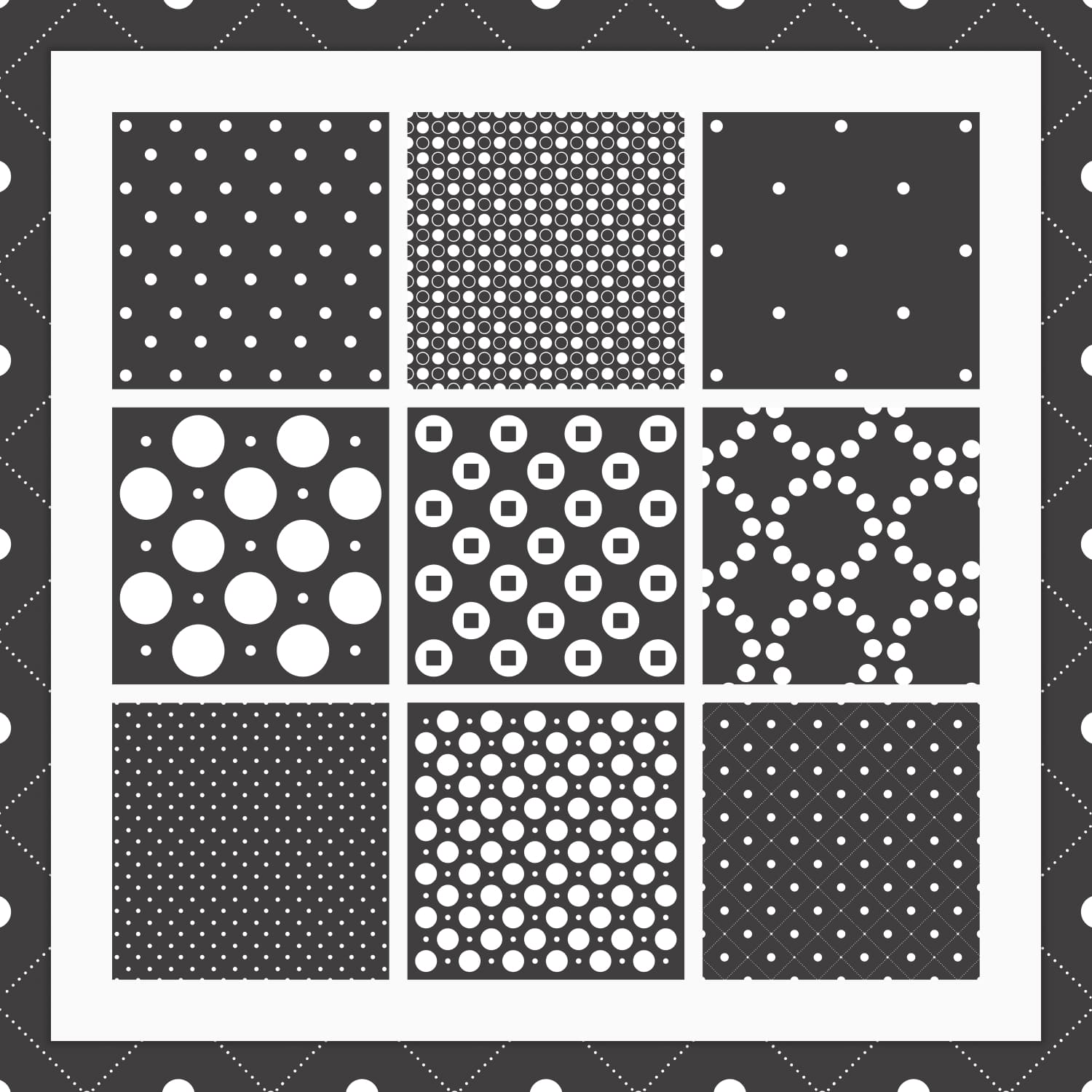 white polka dot patterns cover.
