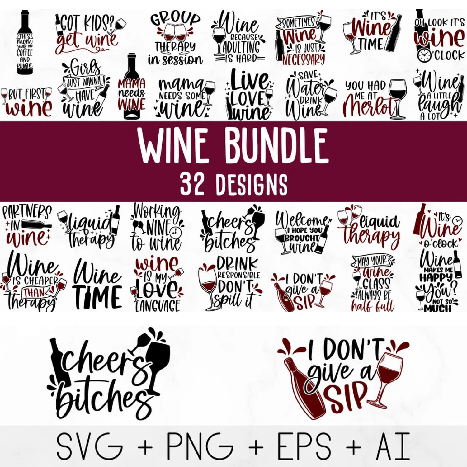 Wine Quotes Svg Bundle.