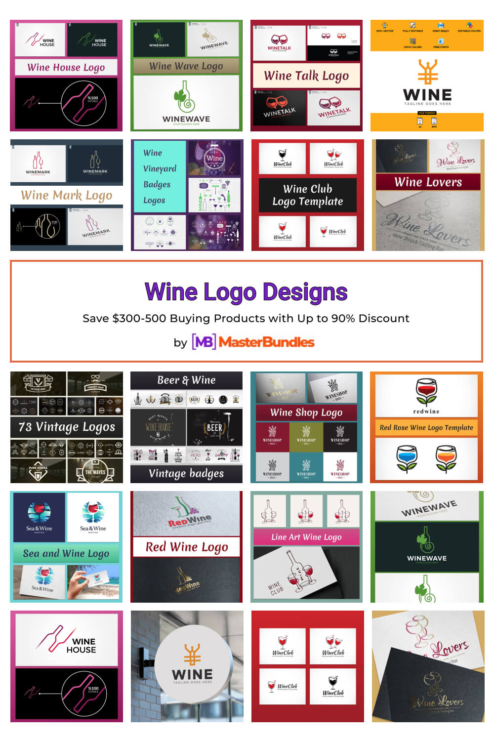 wine logo designs pinterest image.