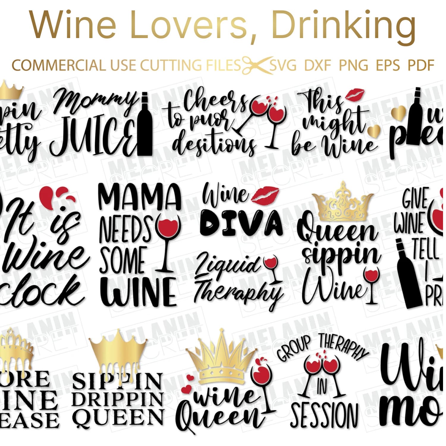 Wine Bundle SVG, Wine Lovers.