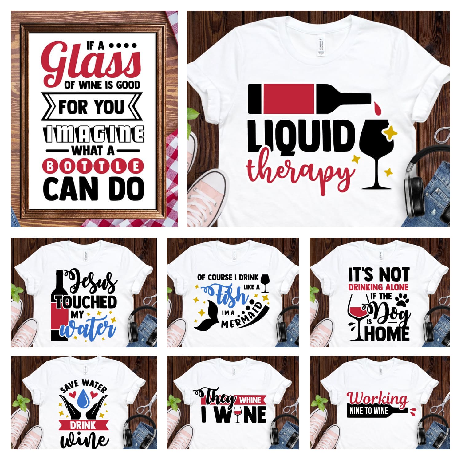 Wine quotes svg bundle funny sayings cover.