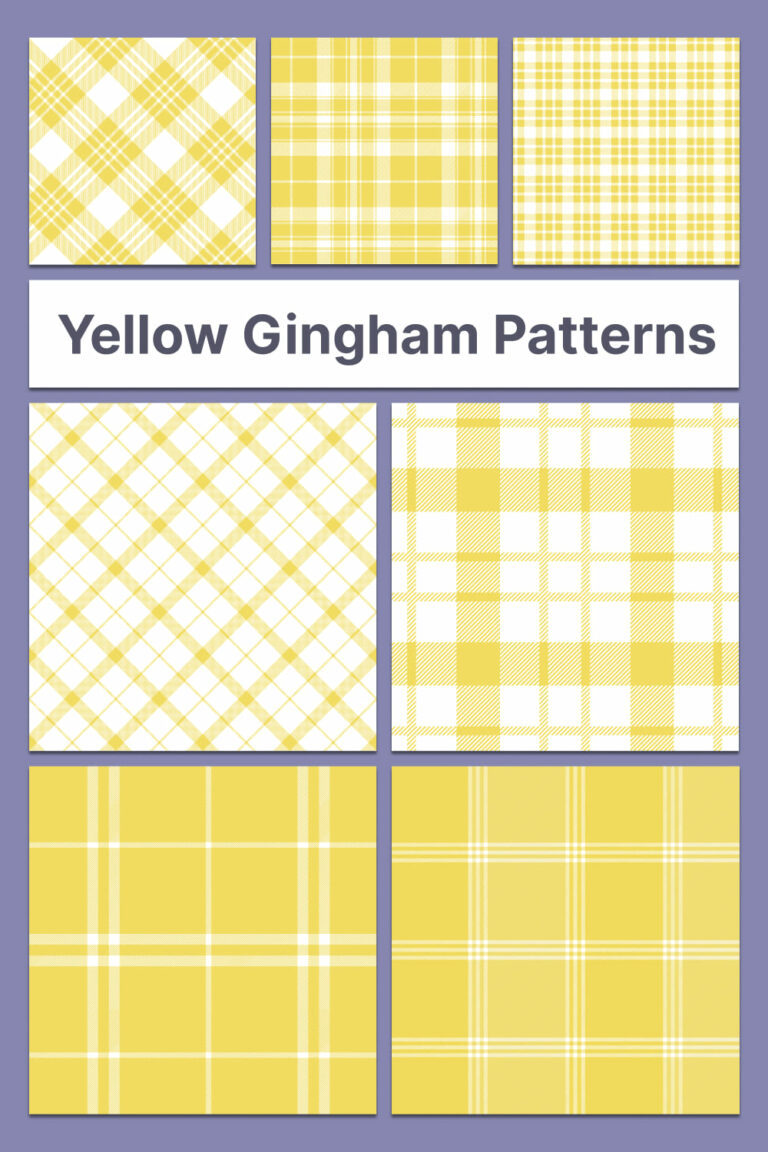 Yellow Gingham Patterns MasterBundles