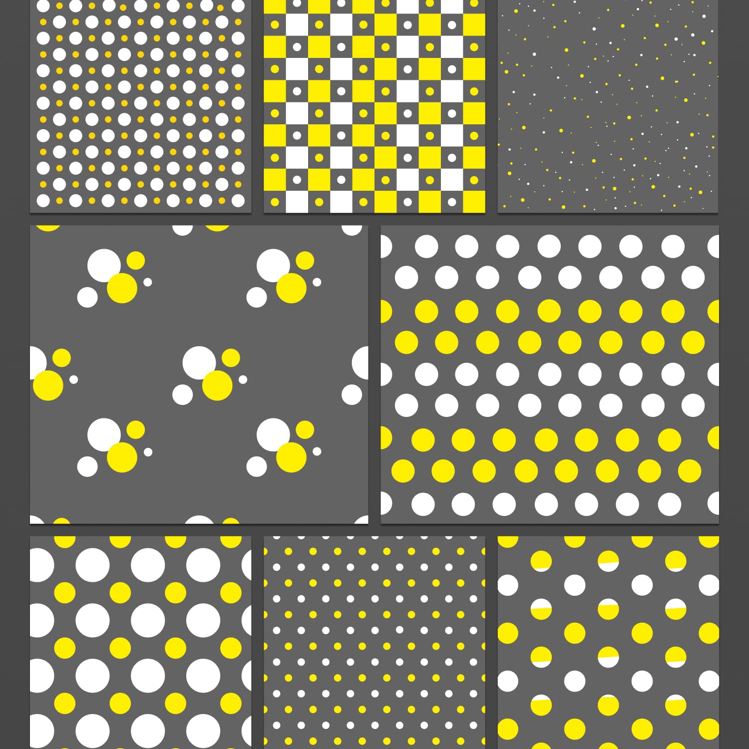 yellow white polka dot patterns cover.