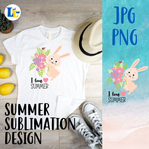 Cute Rabbit Summer Sublimation Design Cover Image.