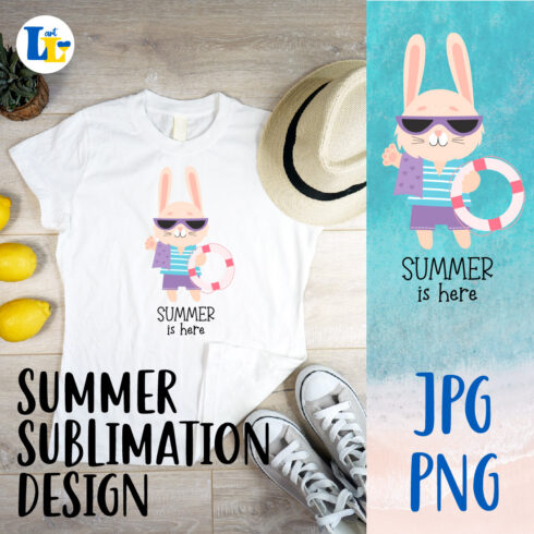 Cute Bunny Sailor Summer Sublimation Design Cover Image.
