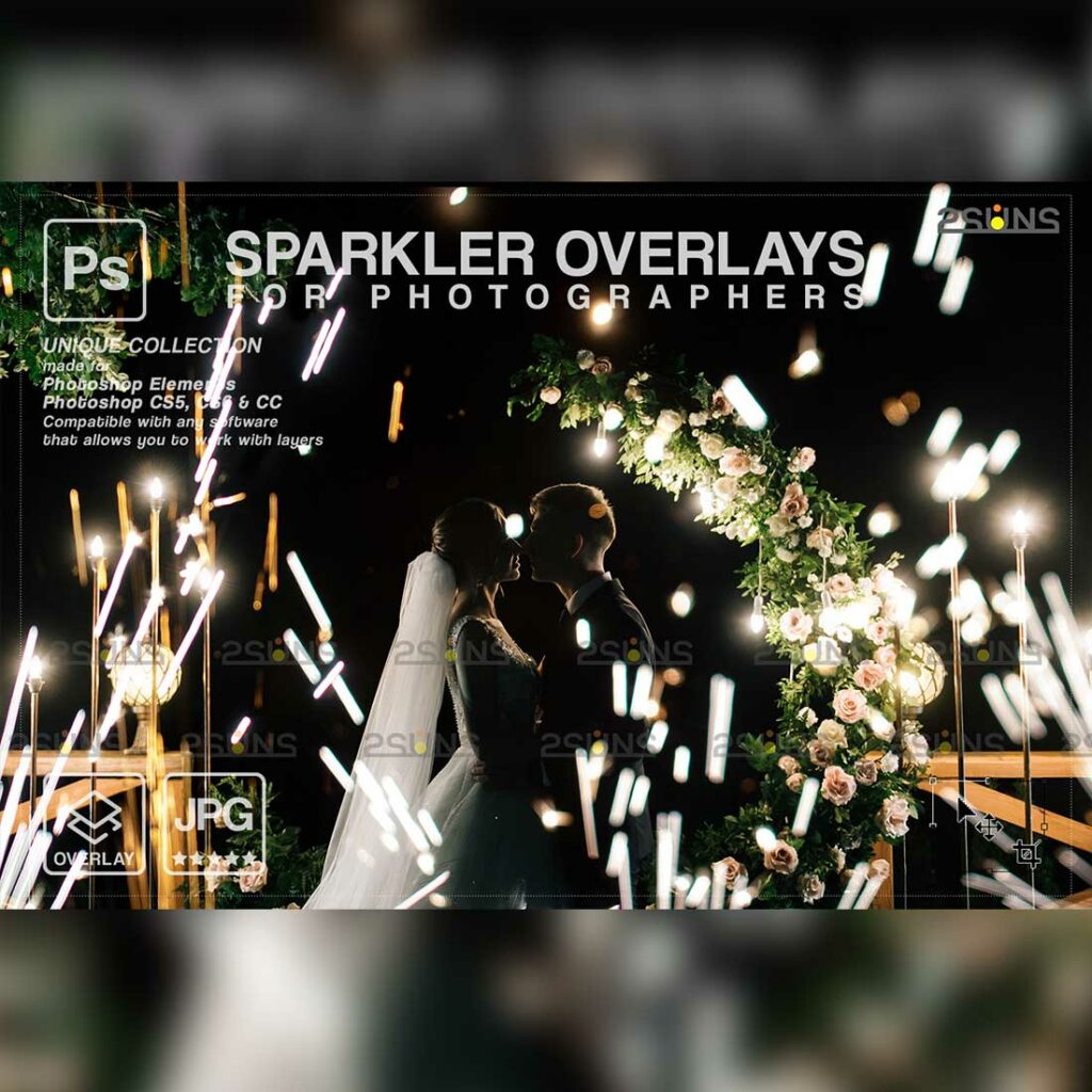 Wedding sparkler overlays, Sparkler overlay - MasterBundles