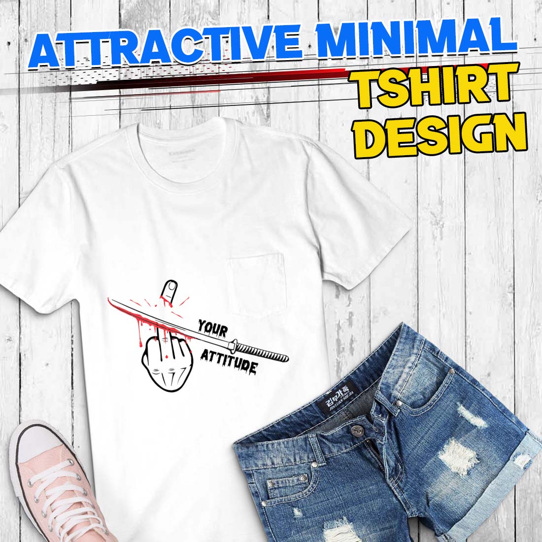 Attractive Minimal T-shirt Design cover image.