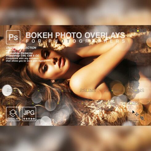 Sparkler Wedding Bokeh Light Photoshop Overlay Cover Image.