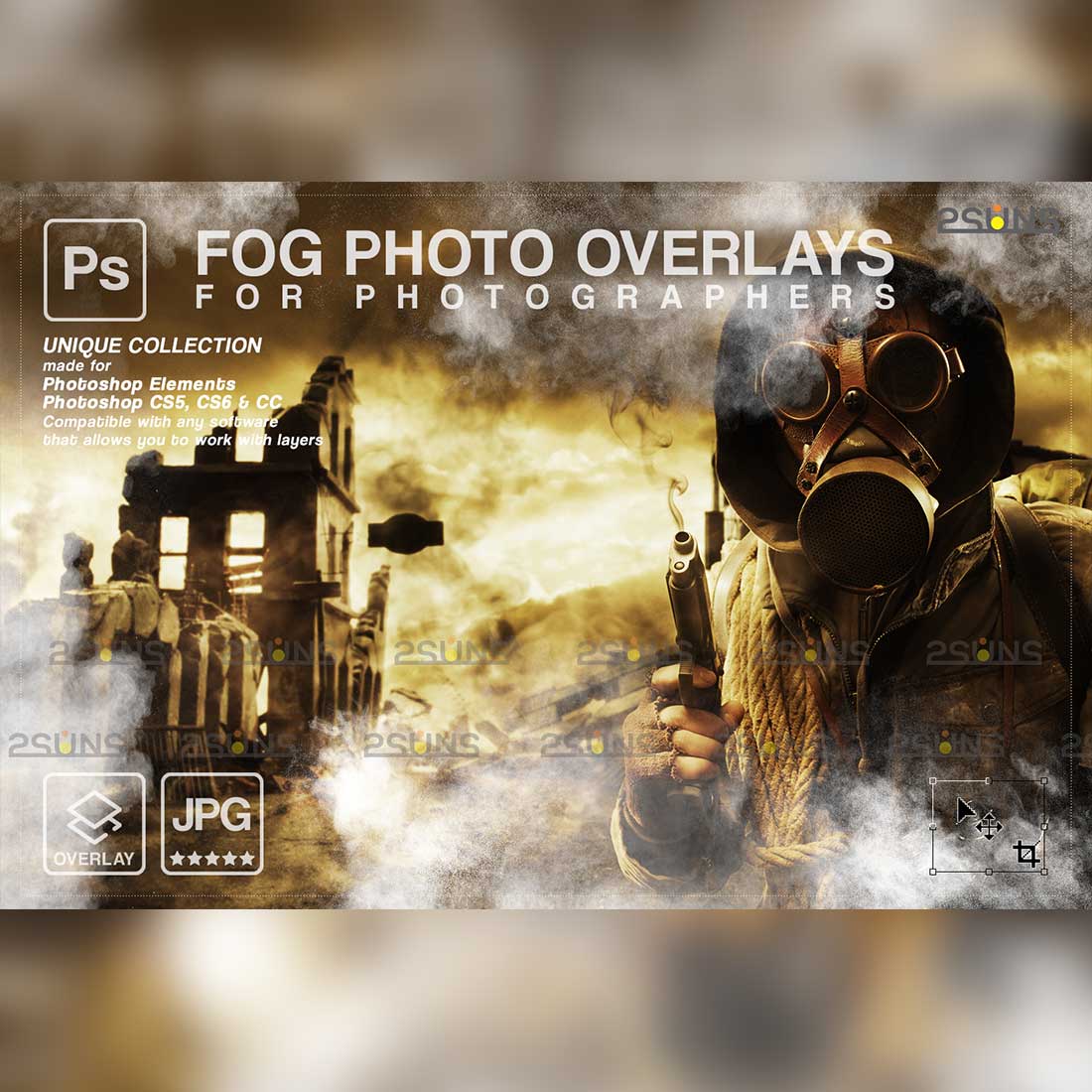White Smoke And Fog Photoshop Overlay Cover Image.