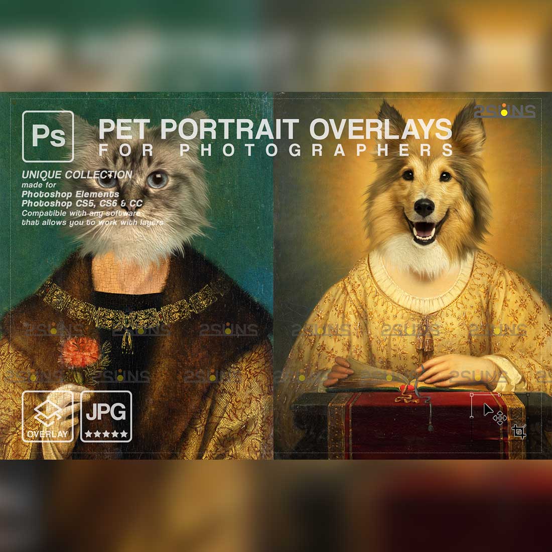 Royal Pet Portrait templates Pet Painting MasterBundles