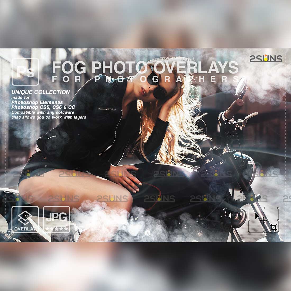 Smoke Bomb Photoshop Overlay Cover Image.