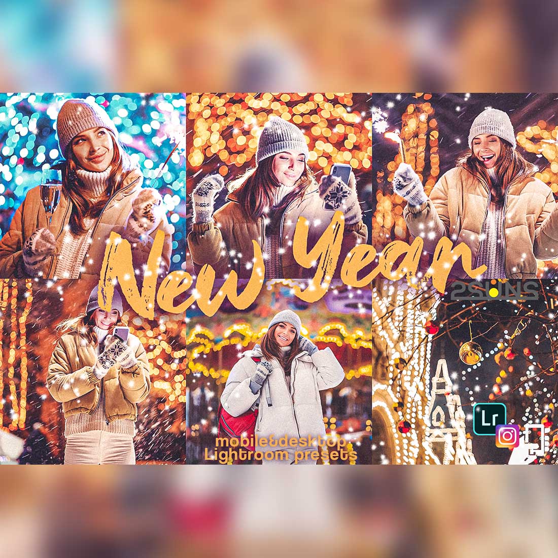 New Year And Christmas Winter Lightroom Presets Cover Image.