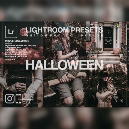 Rustic Halloween Warm Film Lightroom Presets Cover Image.