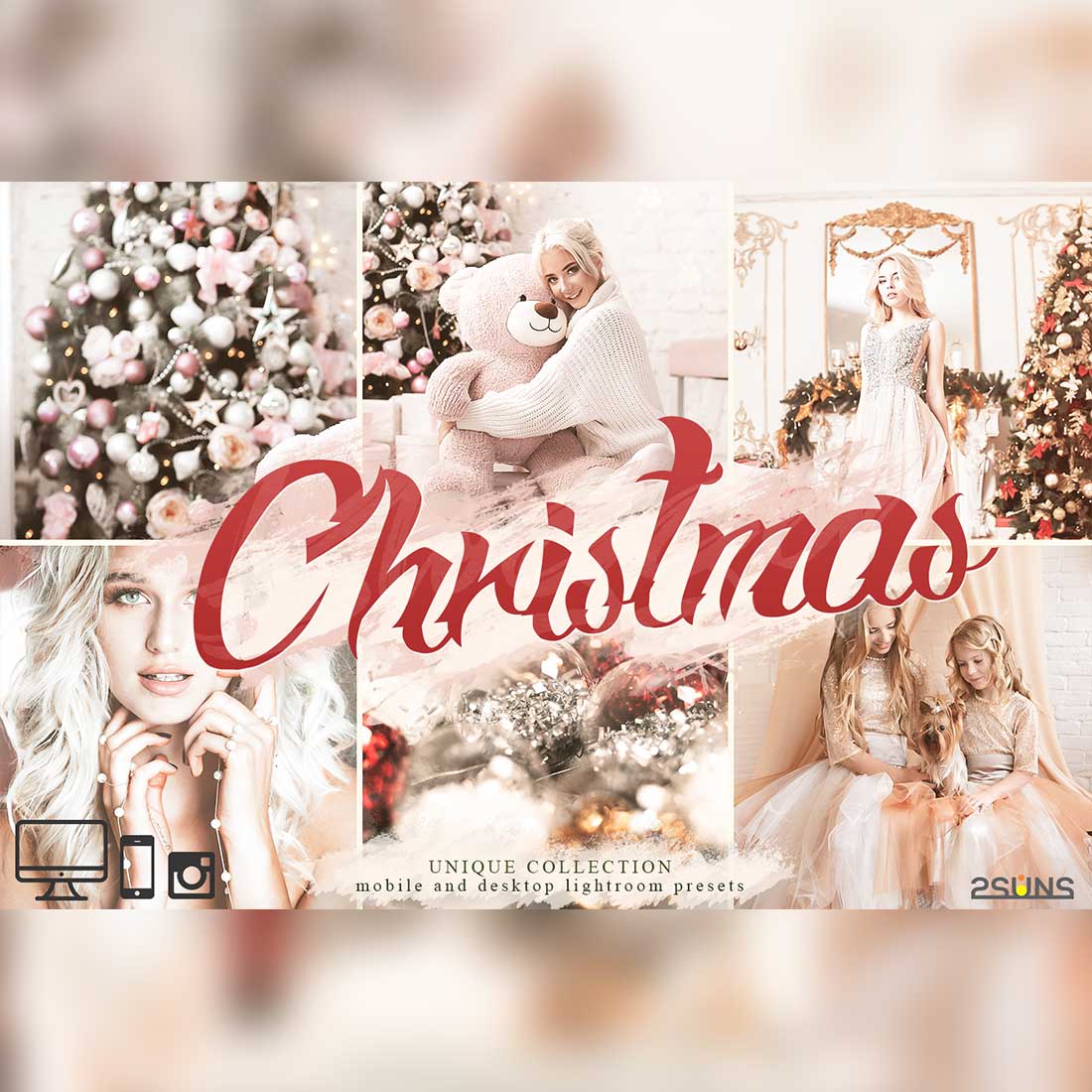 Winter Christmas Bright Lightroom Presets Cover Image.