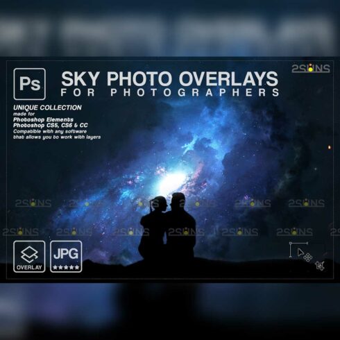 Pastel Night Sky Overlays For Photographers Cover Image.