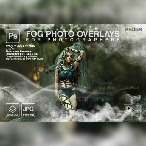 Smoke Backgrounds And Smoke Bomb Photoshop Overlay Cover Image.