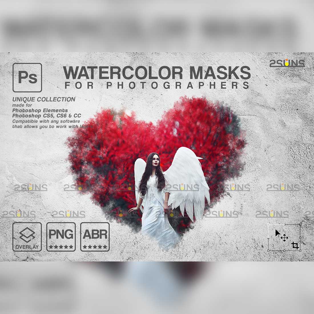 Watercolor Photoshop Overlay Cover Image.