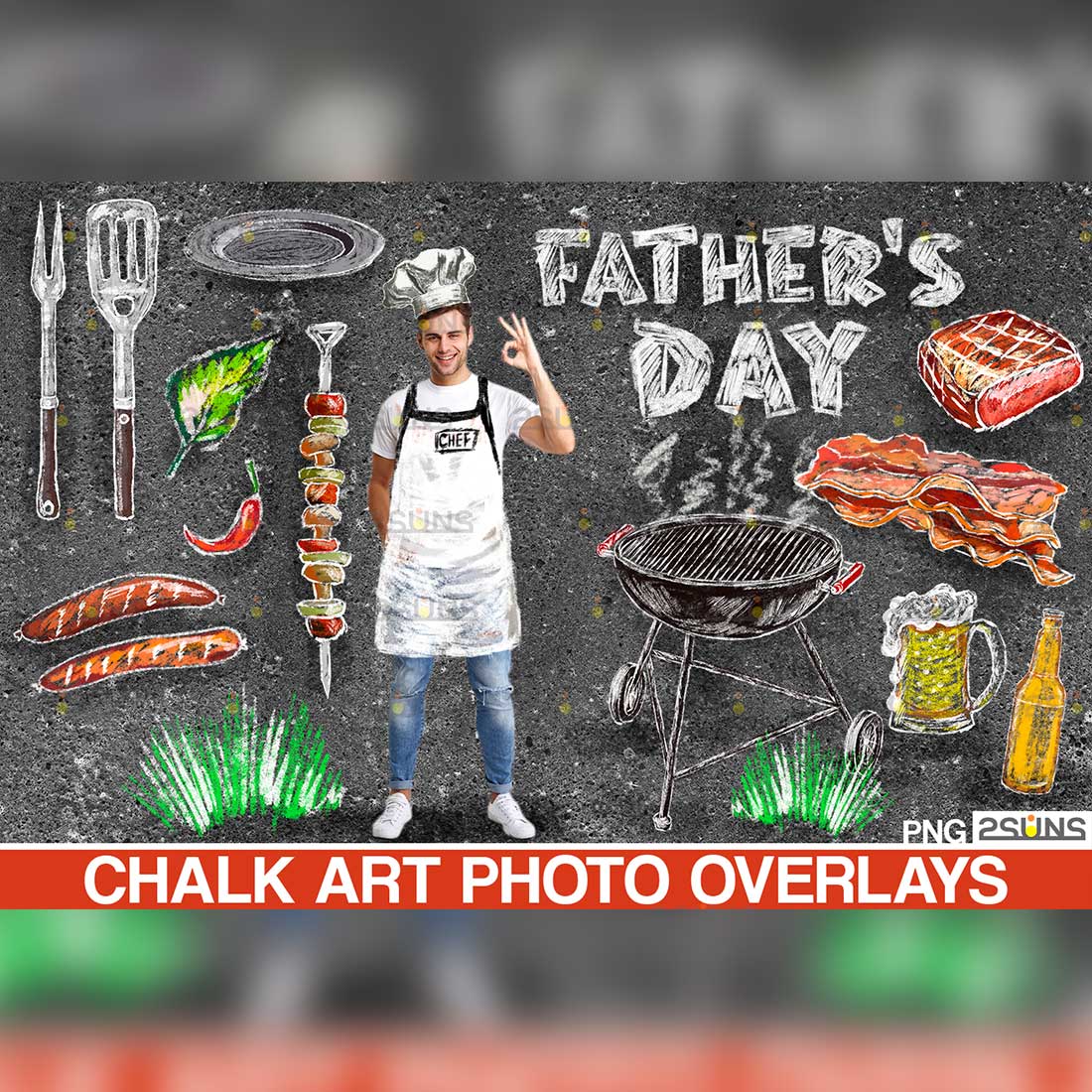 Fathers Day Sidewalk Chalk Art Overlay cover image.