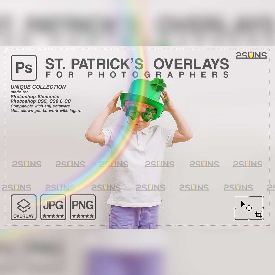Saint Patricks Day Photoshop Overlay Cover Image.