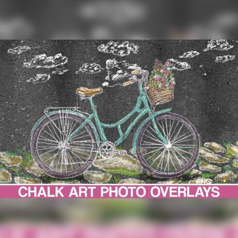 Bicycle Backdrop And Bicicleta Sidewalk Chalk Art Overlay cover image.