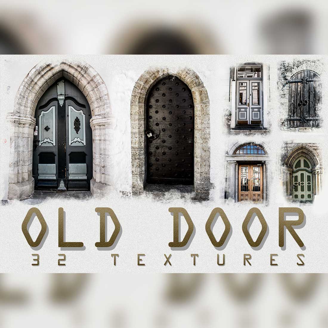 Old Wood Door Digital Background Overlay Cover Image.