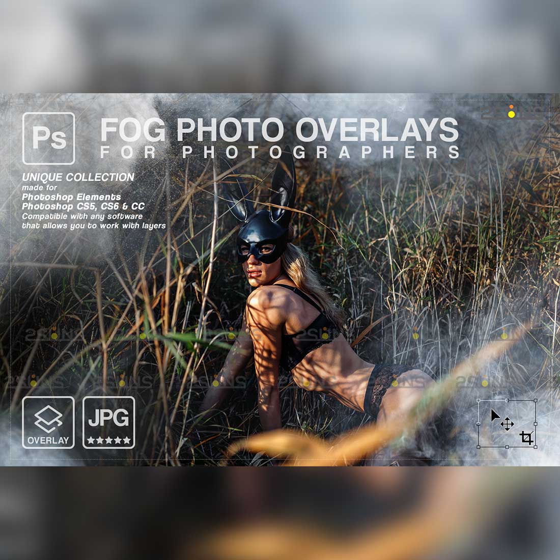 Amazing Smoke Bomb Photoshop Overlay Cover Image.