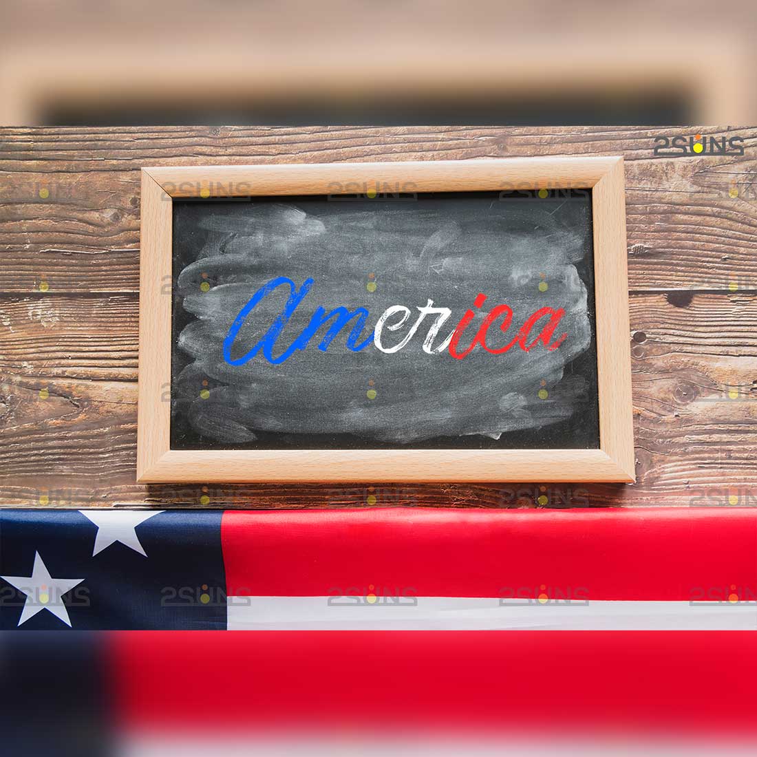 4th Of July Chalk Art Photoshop Overlay Frame example.