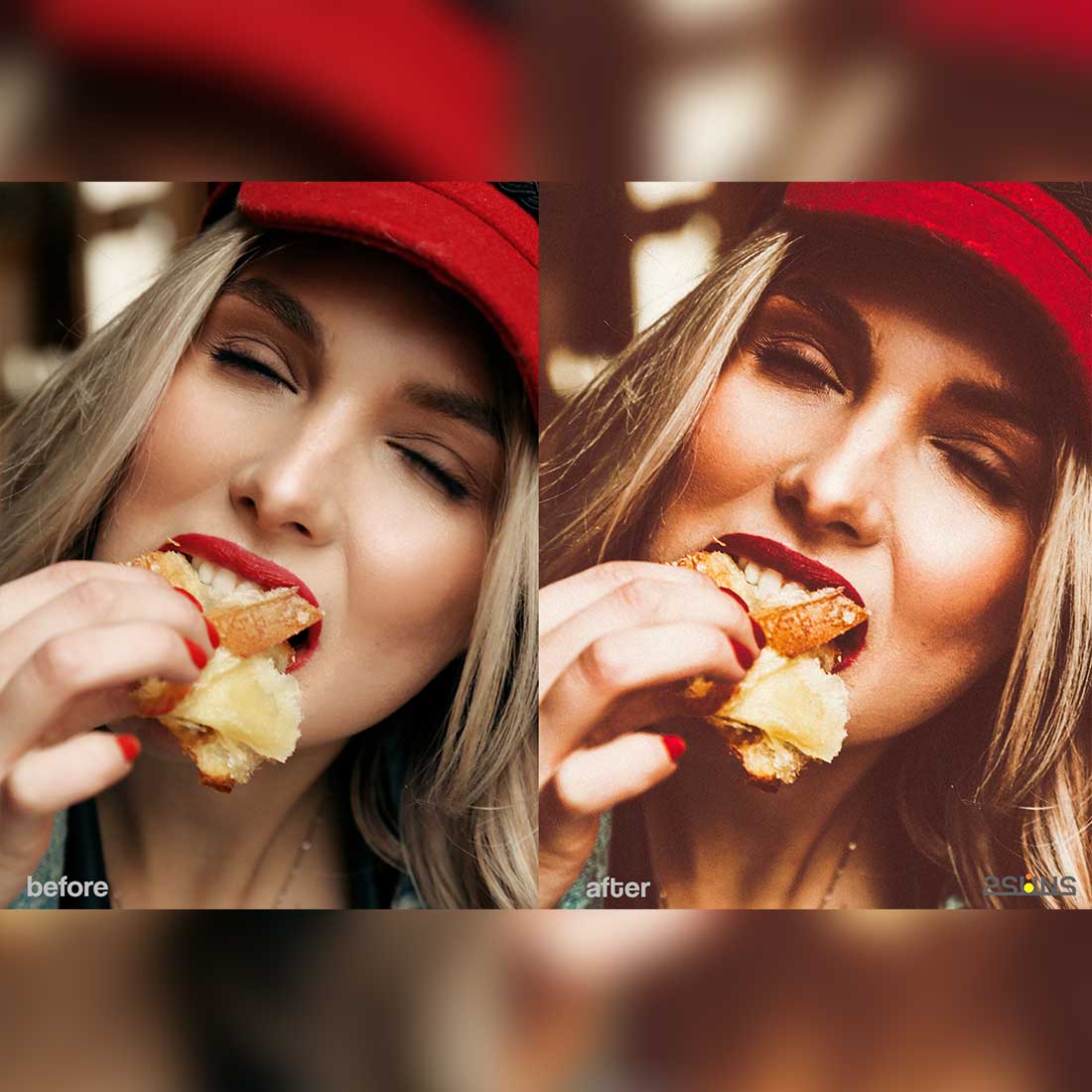 Bright Portrait Travel And Food Instagram Lightroom Presets Preview Image.