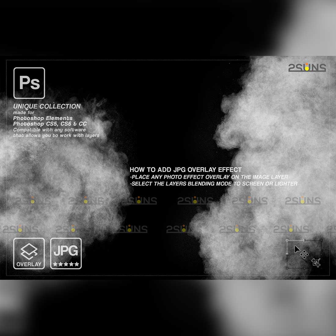 White Smoke And Fog Photoshop Overlay Preview Image.
