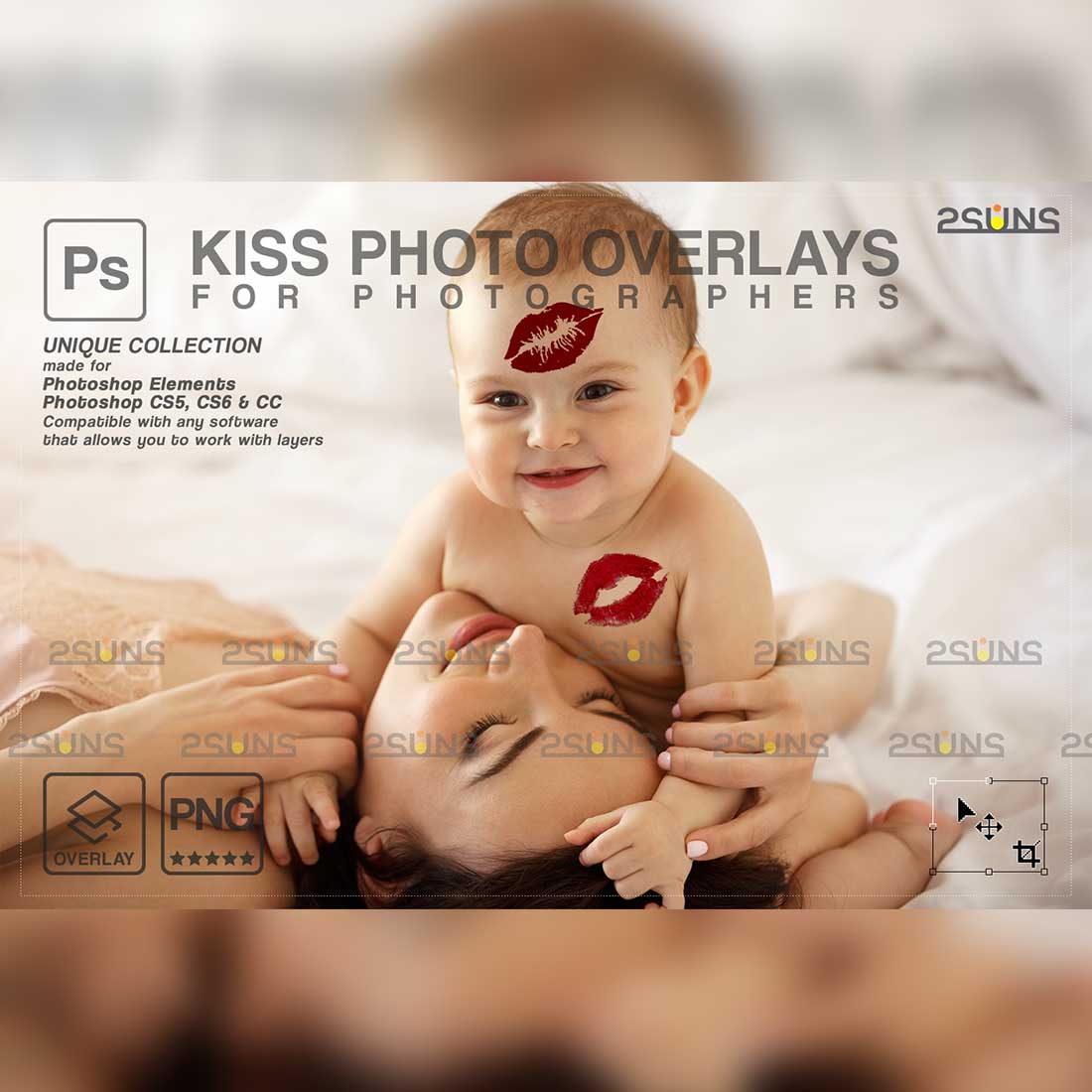 20 Kisses Valentines Bokeh Photo Overlays Preview Image.