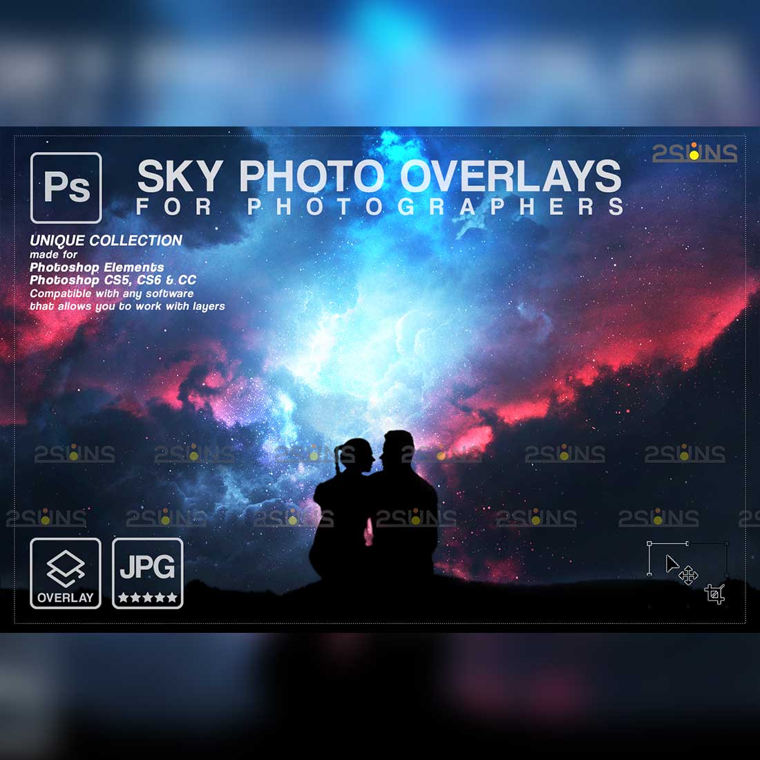Pastel Night Sky Overlays For Photographers.
