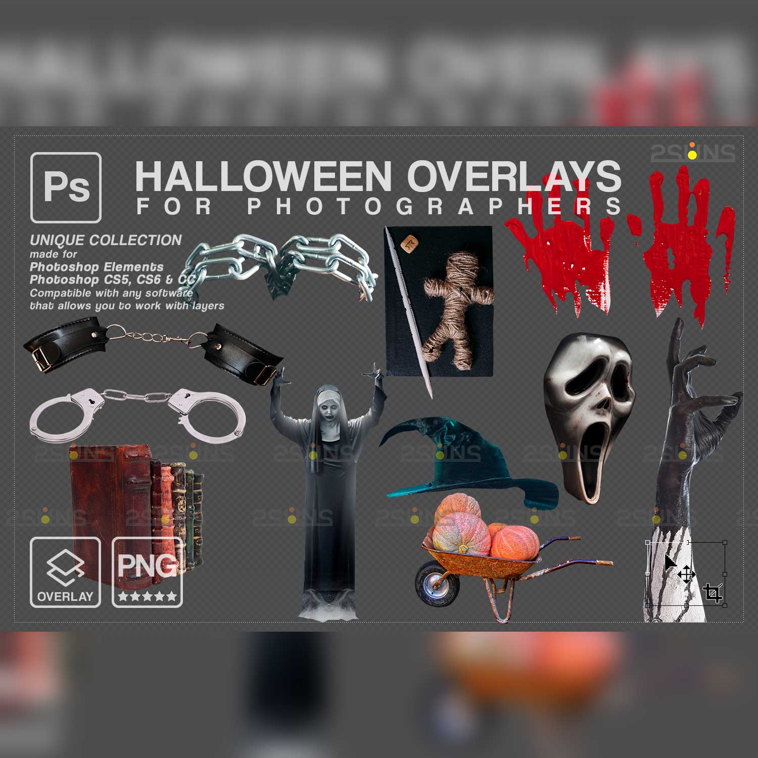 Halloween Photoshop Overlays.
