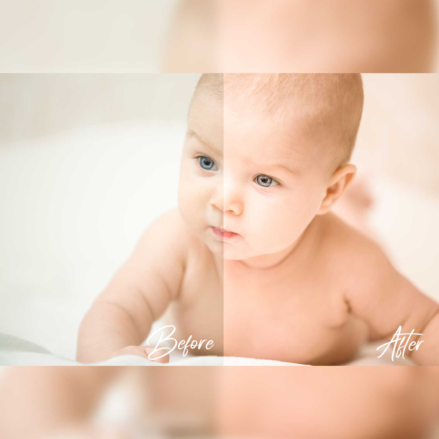 Clean And Bright Portrait Lightroom Presets Baby Example.