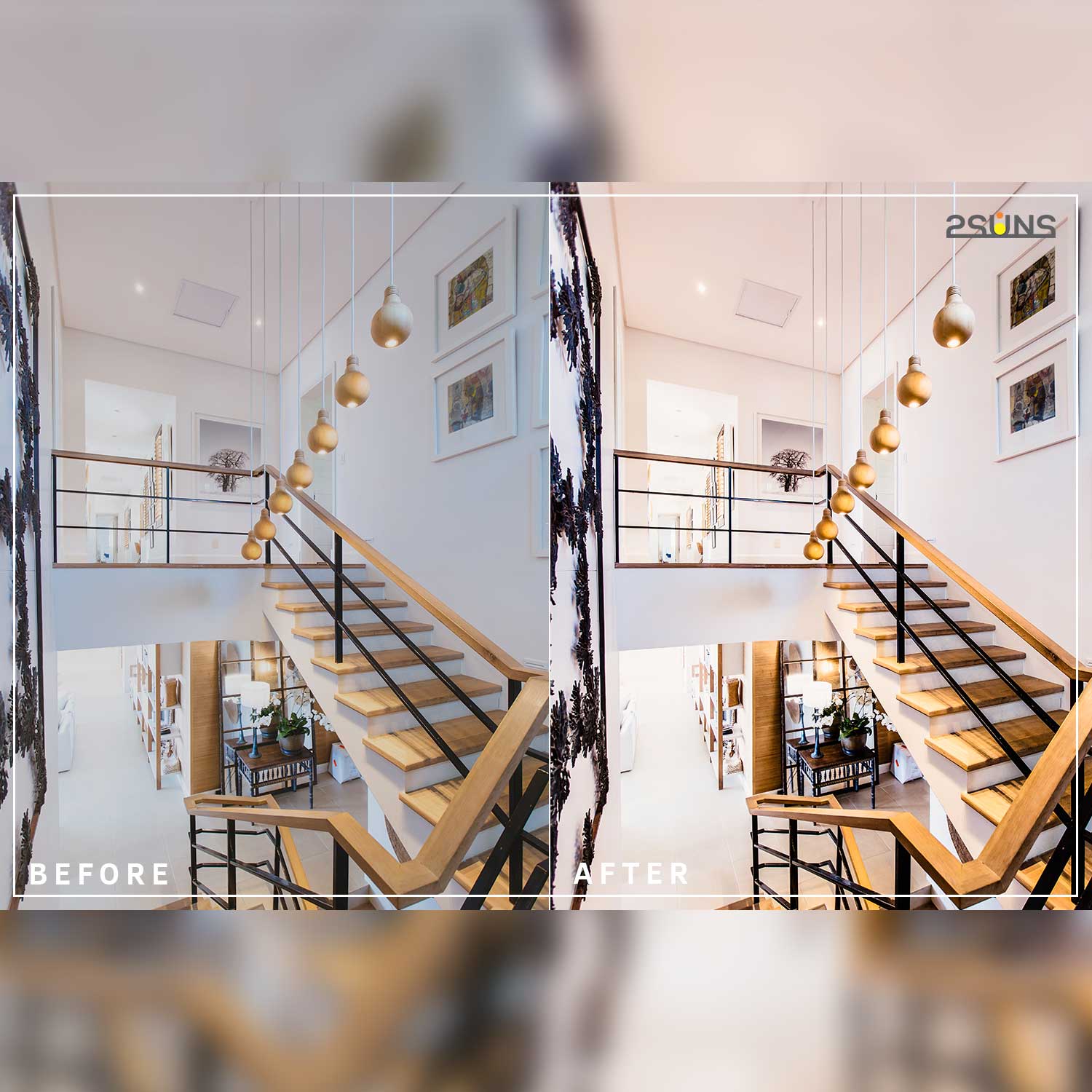 Bright Instagram Lightroom Presets Stairs Example.