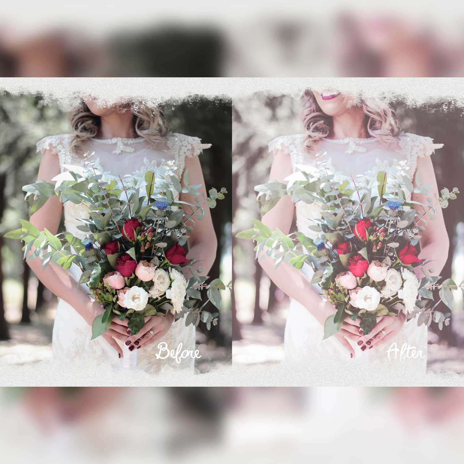 Wedding Portrait Lightroom Instagram Presets Flowers Example.