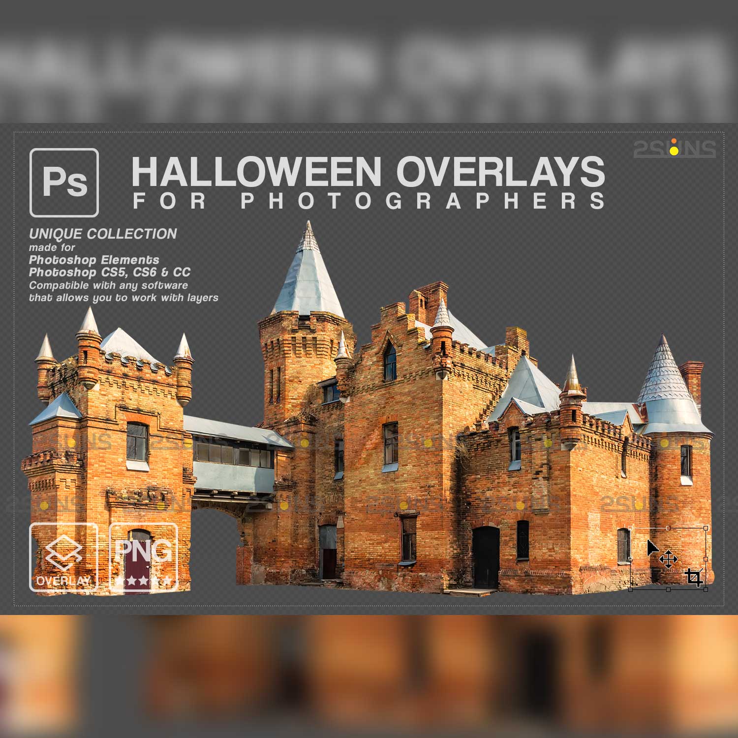 Halloween Photoshop Overlays previews.